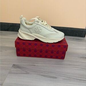 Tory Burch Off-White Leather Platform Sneaker